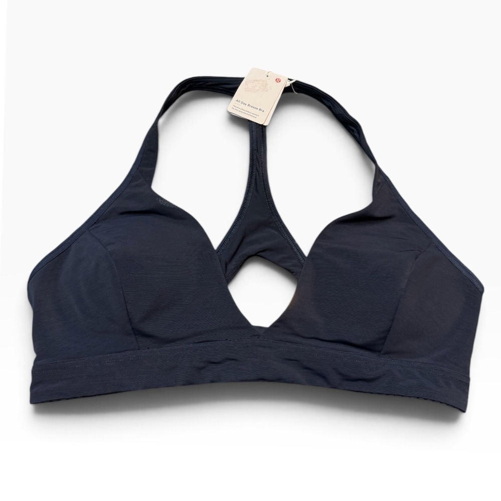 Lululemon All Day Breeze Bra True Navy LW2DT8S Racerback Yoga Sport Bra Size 10